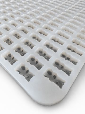 1.5mL silicone gummy bear mold with 296 cavities angled view