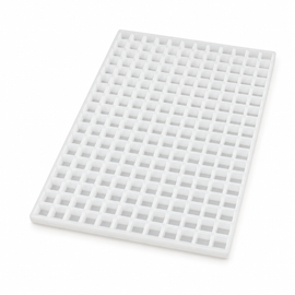 Top view of 2.5mL square gummy mold with 216 cavities