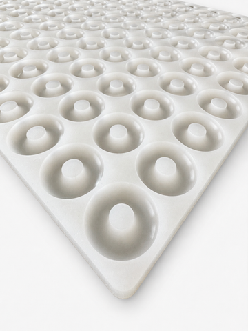 3.4mL peach ring gummy mold with 108 cavities angled view