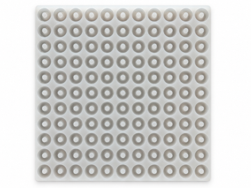 Commercial silicone peach ring gummy mold landscape top view