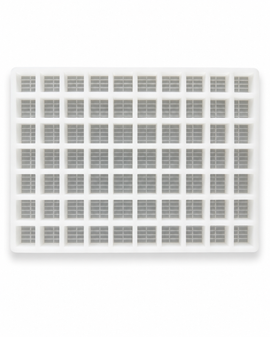 Top view of 7.4mL brick gummy mold with 70 cavities