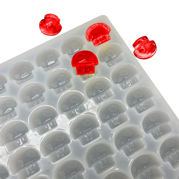 3.5mL mushroom gummy mold with 140 cavities top view